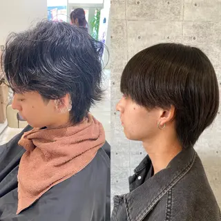 ショート パーマ メンズ メンズ縮毛・ 曲がる縮毛矯正のヘアスタイル