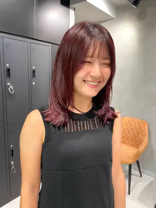 ミディアム カラー 暖色レイヤー 🥀REIRIのヘアスタイル
