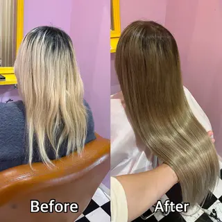 ロング シール+ちび編み込み エクステ梅田🐨のヘアスタイル