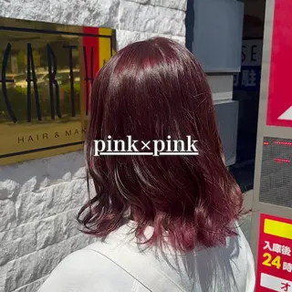 セミロング カラー ブリーチ/暖色カラー 宮城陽日のヘアスタイル