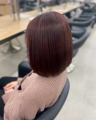 ミディアム カラー 韓国風レイヤー透明感 艶髪カラー/岡田悠希のヘアスタイル