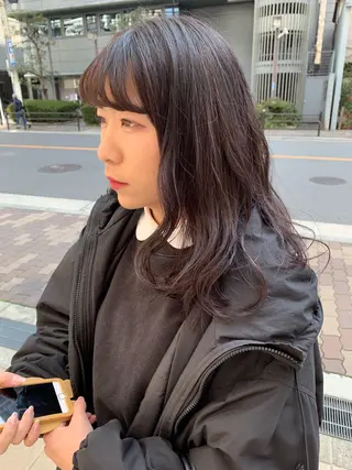 ミディアム カラー パーマ WEG所属・韓国レイヤー/艶髪 WATSUKIのヘアスタイル