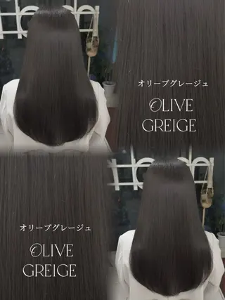 ロング 🫧オリーブ/赤み消 し/暗髪🫧野本麗奈のヘアスタイル