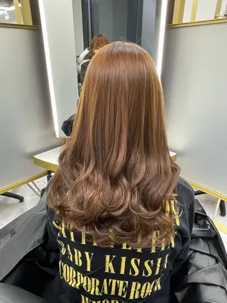 セミロング カラー パーマ 左藤 健人のヘアスタイル
