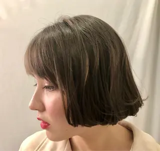 ショート カラー パーマ 透明感カラー* レイヤー/清水大地のヘアスタイル