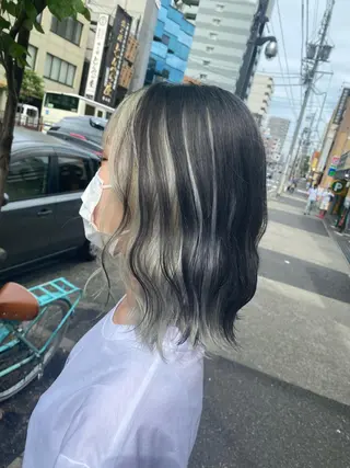 セミロング 🍀透明感抜群🍀/ ハイトーンカラーのヘアスタイル