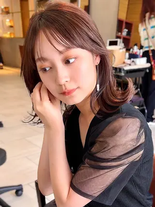 セミロング カラー 🌱小顔ヘア/ボブ ミディアム/双葉🌱のヘアスタイル
