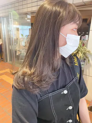 ロング カラー レイヤー/ベージュ カラー/ハシモトのヘアスタイル