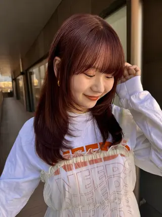 ミディアム カラー yuuka/ボブ/ダ ブルカラー/髪質改善のヘアスタイル