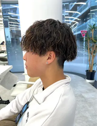 ショート カラー パーマ メンズ 森龍馬 メンズ専門美容師のヘアスタイル