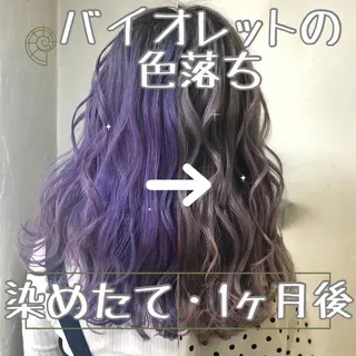 ミディアム カラー パーマ ヘアアレンジ 推し活専用 【派手髪】飯野ゆかりのヘアスタイル