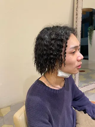 パーマ メンズ 菊池大一 溝の口パーマのヘアスタイル