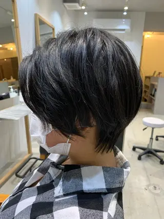 ショート パーマ ヒロミ/アレンジ/ アンニュイ/透け感のヘアスタイル