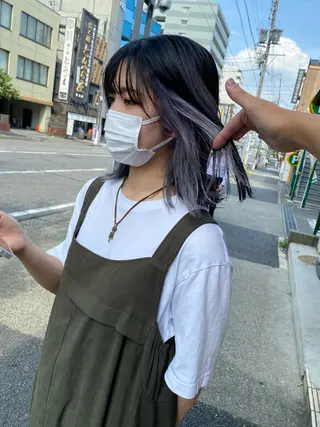 セミロング カラー 🍀透明感抜群🍀/ ハイトーンカラーのヘアスタイル