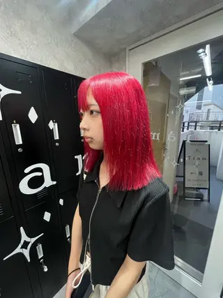 ミディアム カラー ピンク🎀ブロンド 💎ハイトーン/大和のヘアスタイル