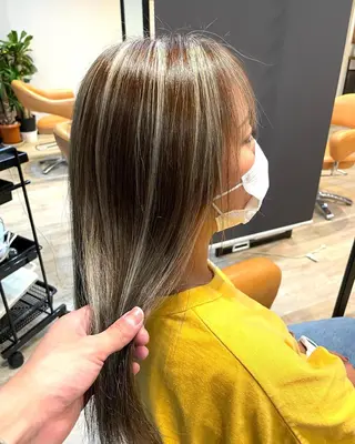 ミディアム カラー パーマ 髪質改善/ブリーチ 田代 龍我のヘアスタイル