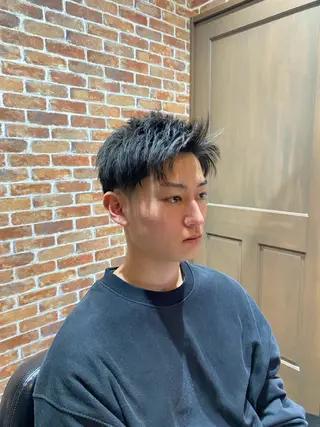 ショート カラー パーマ メンズ キッズ BARBER SHOP SUBARU men'sgrooming所属・下村 央志のヘアスタイル