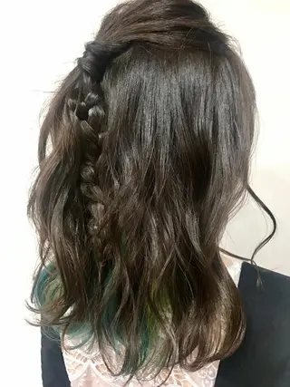 ミディアム カラー ヘアアレンジ 女性専用サロン 【中崎町】ゆきみのヘアスタイル