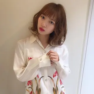 ミディアム ボブ/縮毛矯正/ 高嶋 優のヘアスタイル