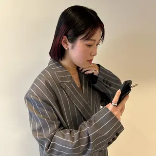 ショート カラー nonoka オリーブ/グレージュのヘアスタイル