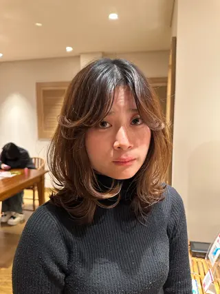 セミロング 津田 幹太のヘアスタイル