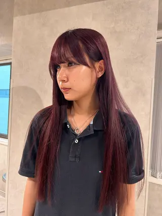 ロング カラー ayano🍒パーマ 暖色カラーのヘアスタイル