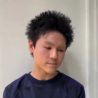 ショート メンズ メンズ特化/フェザー パーマ 和哉のヘアスタイル