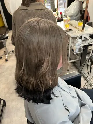 ミディアム カラー 🎀透明感ブリーチ カラー🎀ミズキのヘアスタイル