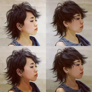 ショート カラー 藤森 希美のヘアスタイル