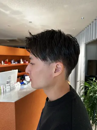 メンズ 切りっぱなしボブ /銀座/ケンタロウのヘアスタイル