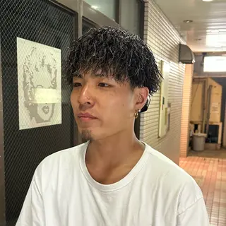 セミロング パーマ メンズ パーマ職人 渡邊　優雅のヘアスタイル
