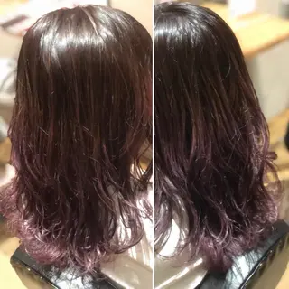 セミロング カラー ワタイショウタ 髪質改善✨眉毛サロンのヘアスタイル