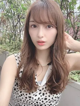 ロング カラー ヘアアレンジ 顔まわり似合わせ 久保田せなのヘアスタイル