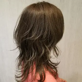 ミディアム カラー 顔周りレイヤーカット 髪質改善代表西村功平のヘアスタイル