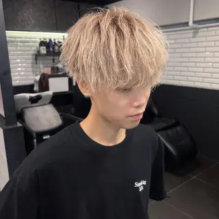 ショート カラー パーマ メンズ メンズ特化/パーマ/ メッシュ/竜成のヘアスタイル