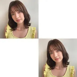 ミディアム ヘアアレンジ 青沼夏未/オリーブ/ 寒色カラーのヘアスタイル