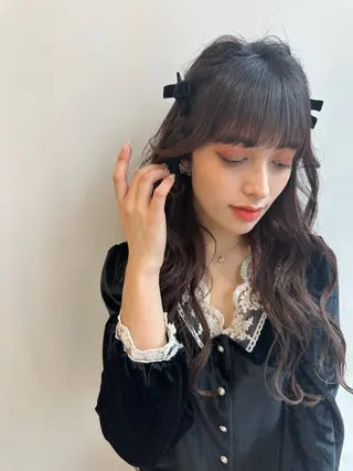 ロング ヘアアレンジ 松浦ゆずき 韓国/ 診断/ダウンパーマのヘアスタイル