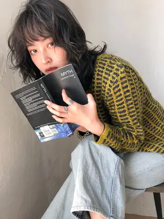 ミディアム rii-🩰 トレンド韓国ヘアのヘアスタイル