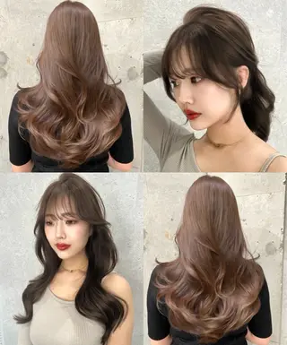 ロング カラー 🤎大人かわいい🤎 韓国レイヤー🤎力丸のヘアスタイル