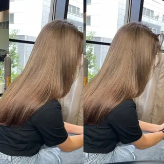 セミロング カラー ヘアアレンジ キッズ 色気グレージュ 🤍kosuke🤍のヘアスタイル