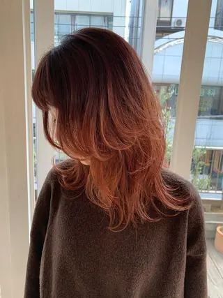 セミロング カラー パーマ ヘアアレンジ 加藤 綾華のヘアスタイル