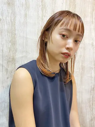 ミディアム 坂下 七星のヘアスタイル