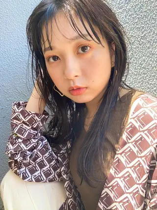 ミディアム カラー クロスパーマ× 透明感カラー✂︎のヘアスタイル