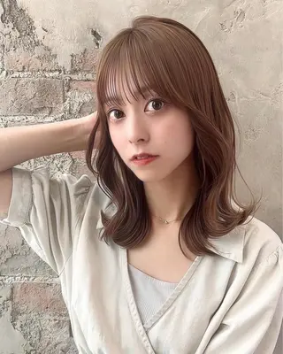 ミディアム 🧡くびれヘア/前髪 顔周り🧡久原結衣のヘアスタイル