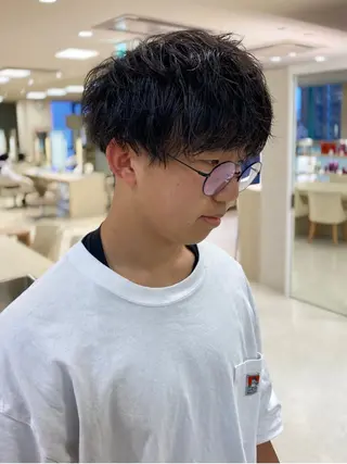 ミディアム パーマ 銀座/ハイライト特化 🌿ブリーチ/片山のヘアスタイル