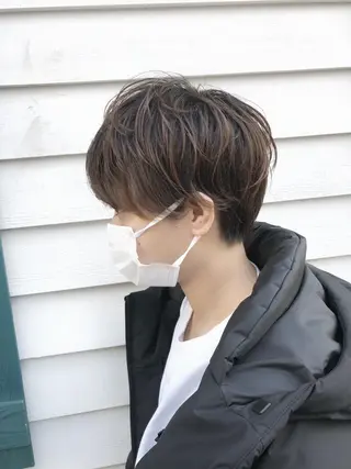 ショート パーマ 山崎 俊介のヘアスタイル