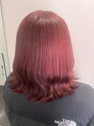 ミディアム ブリーチなしWカラー 暖色カラー/mayuのヘアスタイル