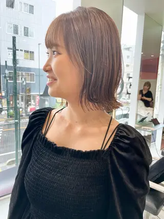 ミディアム カラー DECORA SORAN【本川越】所属・韓国/顔周り/ボブ/ ショート/大川陽太のヘアスタイル