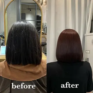 ミディアム カラー 透明感カラー🪡🤍 nanao🤍🪡のヘアスタイル