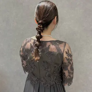 セミロング ヘアアレンジ はちすか るかのヘアスタイル